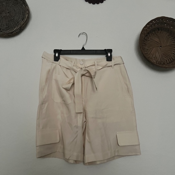Helmet Lang Cream Silk Shorts - Picture 2 of 8